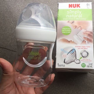 Bình sữa Nuk Simply Natural núm ti mô phỏng ti mẹ 150ml - USA ( mới 99%)