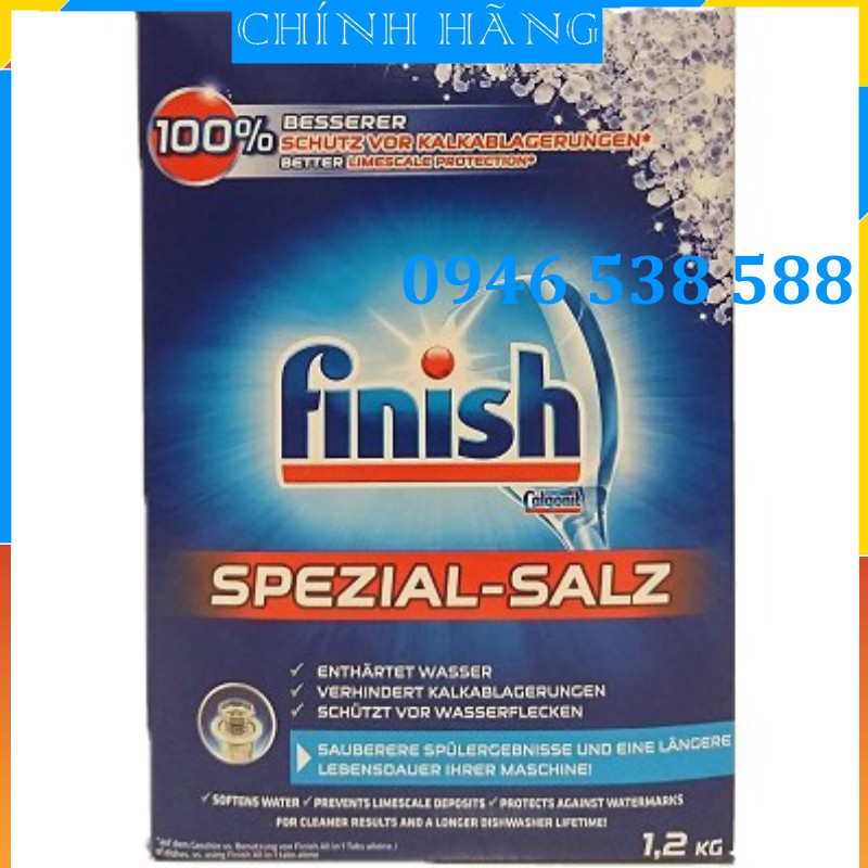 Muối rửa bát Finish loại 1.2kg - Muối làm mềm nước finish dùng cho máy rửa bát chén ly, muối rửa chén finish muối ly cốc