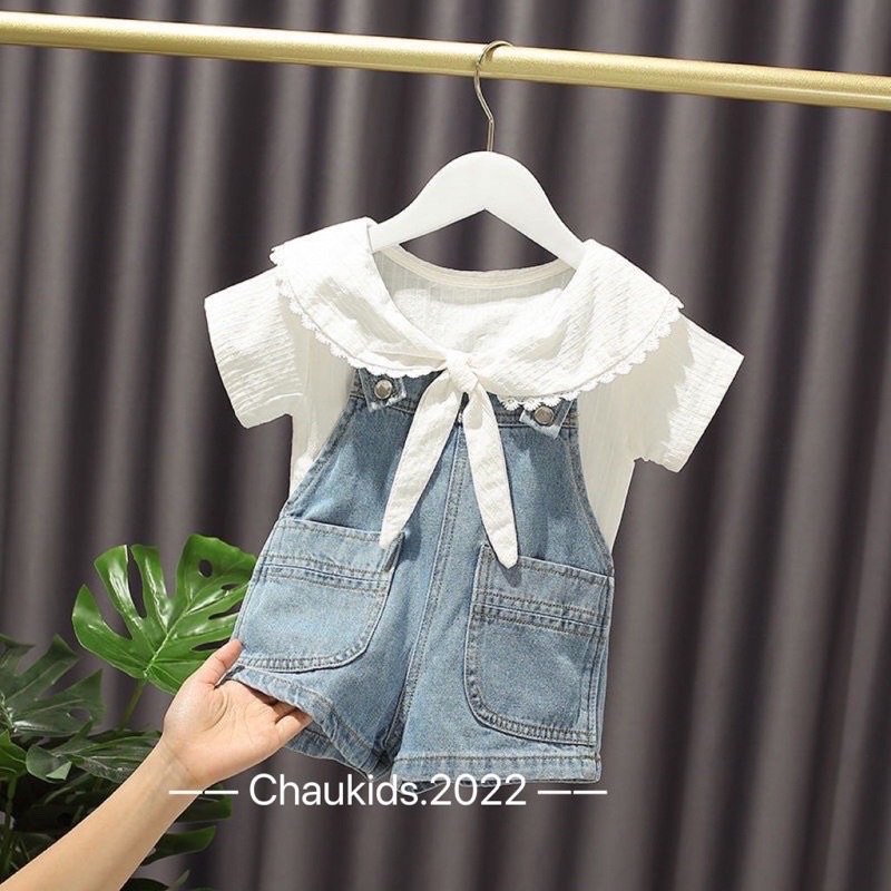 Set yếm bò cách điệu siêu cưng cho bé gái