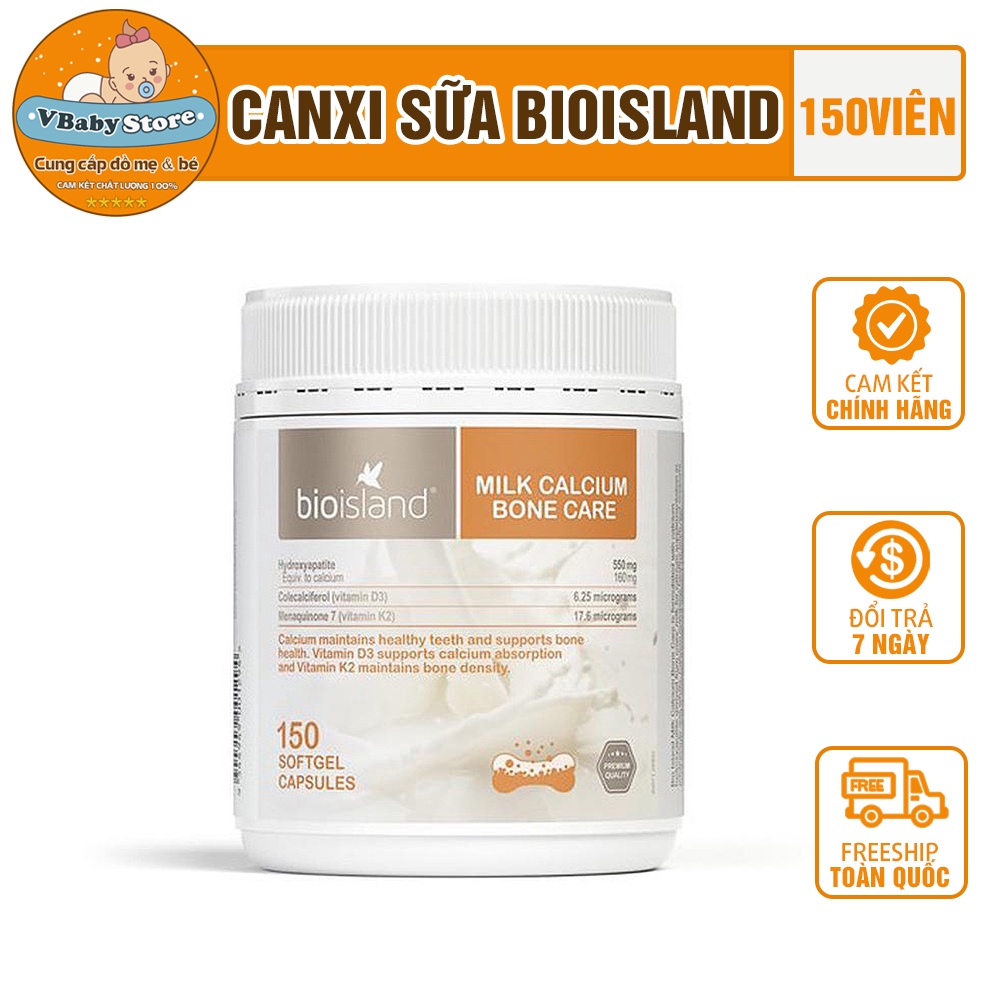 Viên uống hỗ trợ bổ sung Canxi Bio Island Milk Calcium Bone Care 150 viên