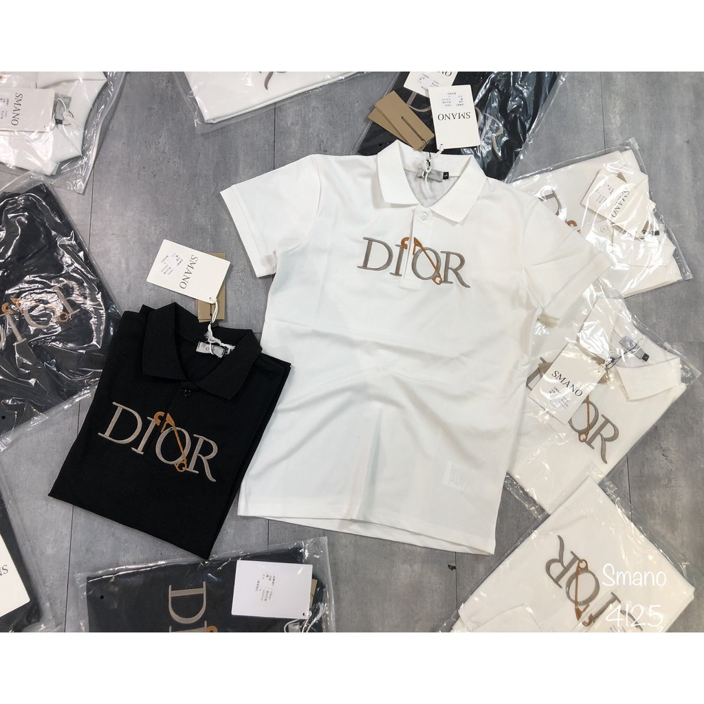 Áo polo Dior nam logo thêu - Áo phông Dior nam cổ bẻ - Polo nam
