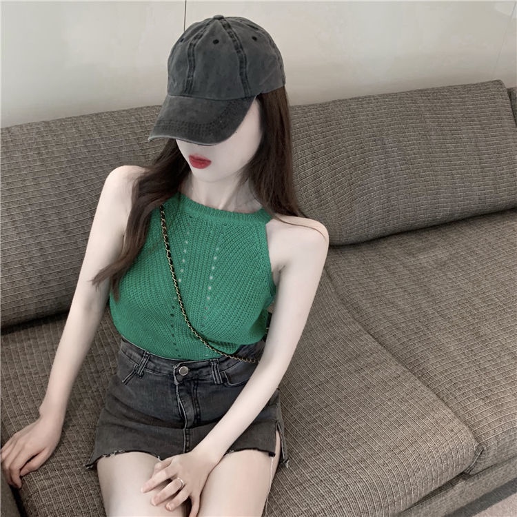 Áo Hai Dây Dệt Kim Dáng Ôm Thời Trang Mùa Hè Hàng Mới Quyến Rũ Dành Cho Bạn Nữ