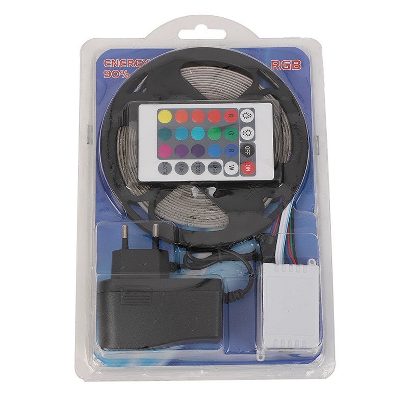 Bộ đèn LED dây RGB SMD Strip dài 5m kèm điều khiển từ xa
