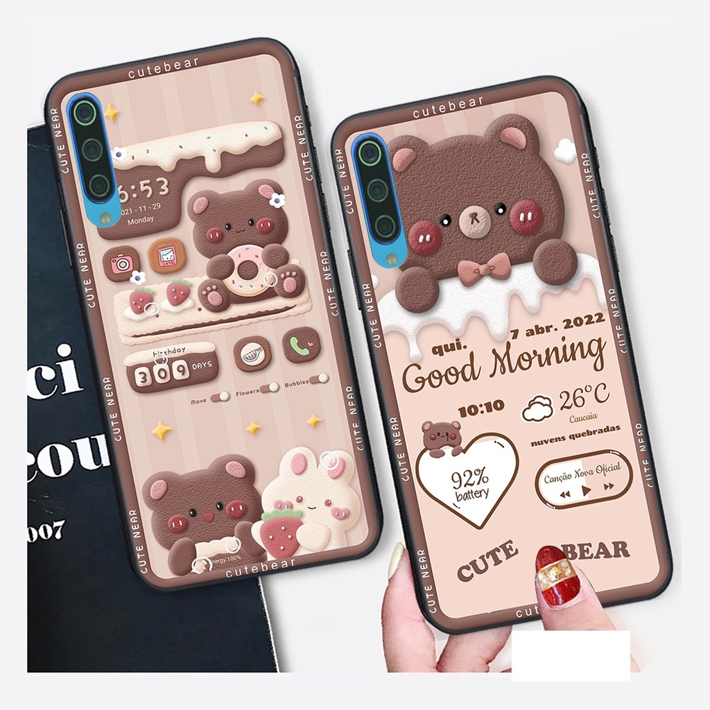 Ốp lưng Xiaomi MI 9 / MI 9 SE in hình Gấu nâu - hồng, Gấu Be@rick  cực CUTE, DỄ THƯƠNG