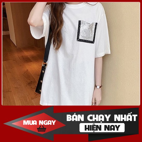 ÁO THUN NỮ TAY NGẮN FORM DÀI TÔN DÁNG HÌNH CHIẾC TÚI NỔI BẬT CÁ TÍNH MẪU MỚI 2020 PF408A