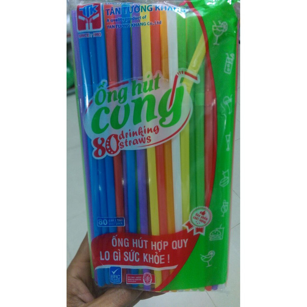 Ống hút cong - 1 bịch 80 ống