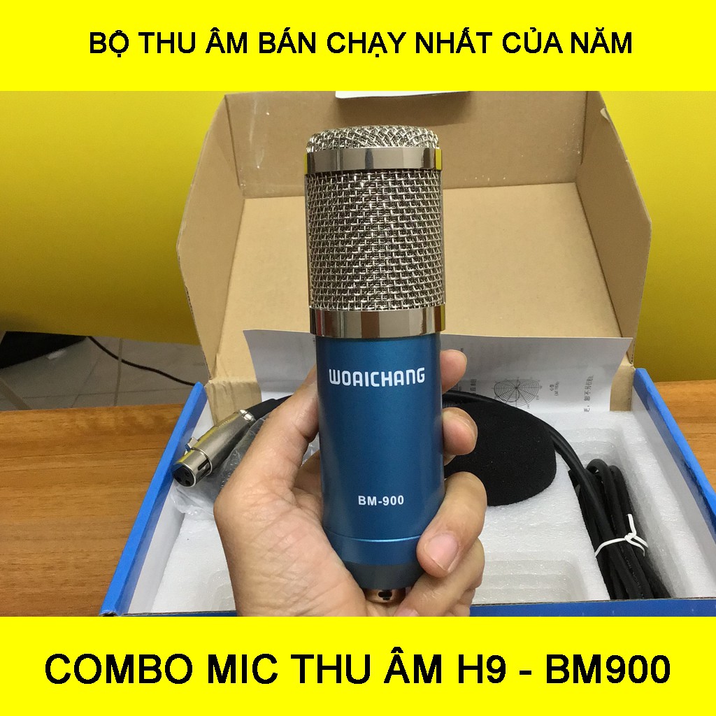 COMBO MIC THU ÂM – MIC HÁT LIVESTREAM TRÊN ĐIỆN THOẠI H9 + MIC BM900