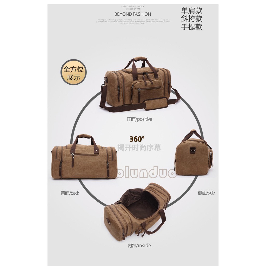 Túi trống vải du lịch túi xách đựng đồ đa năng T24 nhiều màu 53x25x30cm