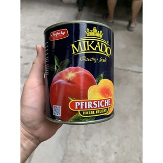 Đào ngâm giòn Mikado lon 820g
