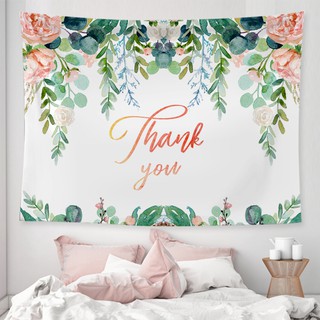 Vải treo tường trang trí phòng decor hoa cỏ đẹp(150*130, có TẶNG kèm móc treo tiện lợi