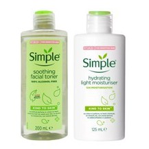 COMBO CÂN BẰNG, DƯỠNG ẨM SÂU SIMPLE (TONER 200ML + SỮA DƯỠNG 125ML) (queen)