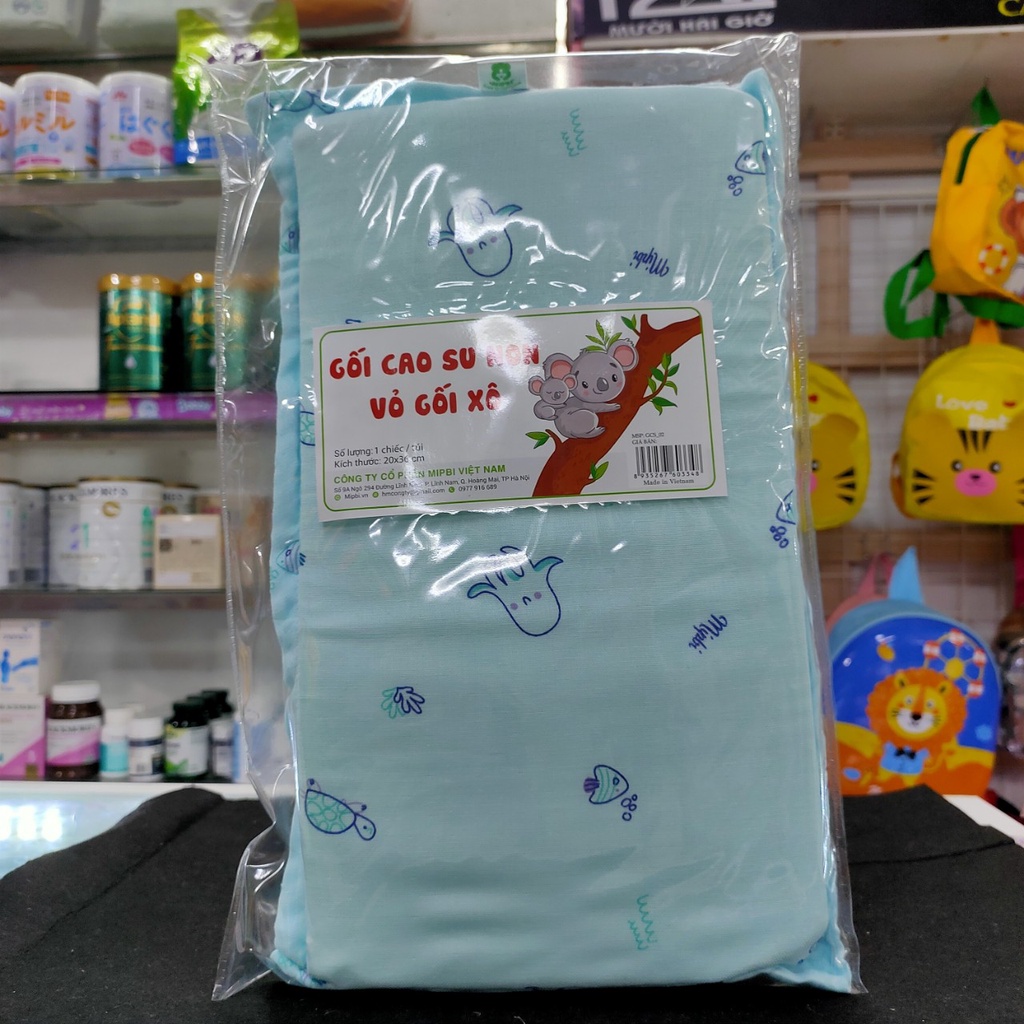 Gối cao su non vỏ gối xô