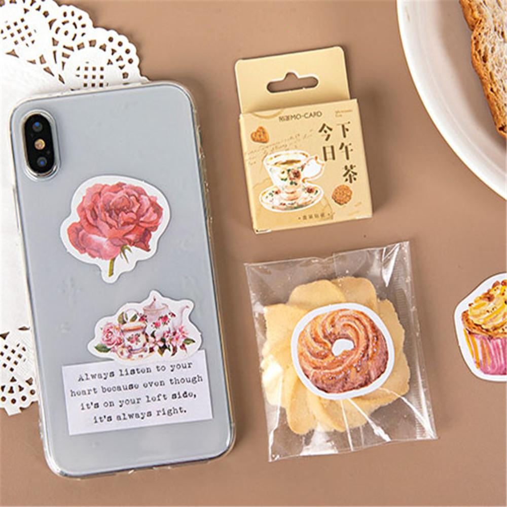 Sticker Dán Trang Trí Sổ Tay Hình Bánh Cà Phê Và Trà Chiều