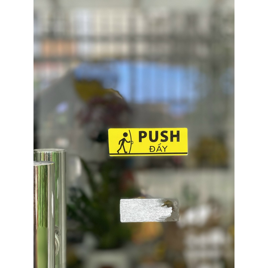 Decal Dán Cửa Kính,Tem Dán Cửa Kính Mở Cửa Kéo, Đẩy, Pull&amp;Push, 2 Tem Decal Nhựa Cảnh Báo Dán Cửa Ra Vào. Kingler 5001