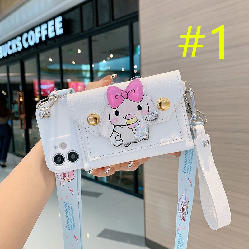 Compatible For POCO C65 Xiaomi 13T 12T 11T 10T Mi 13 12 11 Lite POCO X5 F5 X4 F3 M5 M4 M3 Pro X3 NFC X3 GT Quicksand Stellalou Cinnamoroll ví tiền xu dây chéo bao đựng điện thoại di động