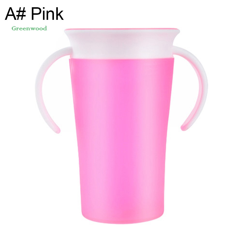 GNWD  260ml 360 Rotary Baby Learning Drinking Cup Leakproof Feeding Bottle with Handle