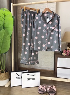 Bộ mặc nhà pyjama lụa thỏ