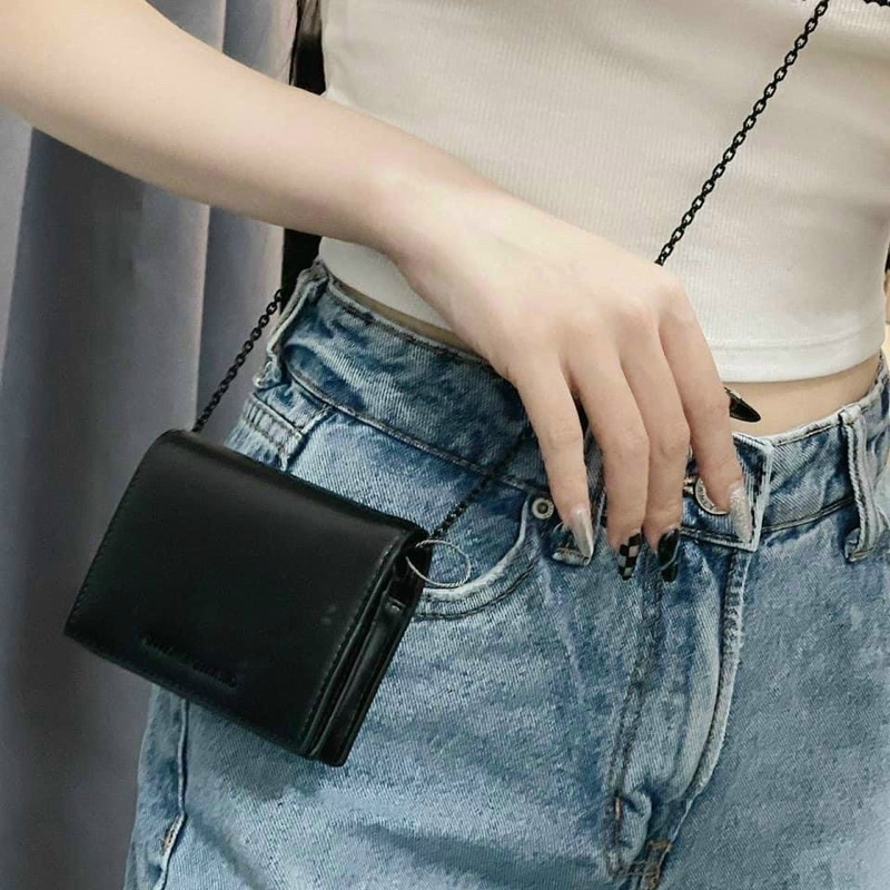 missnhi - ví ngắn xinh xắn ví có dây xích đeo chéo