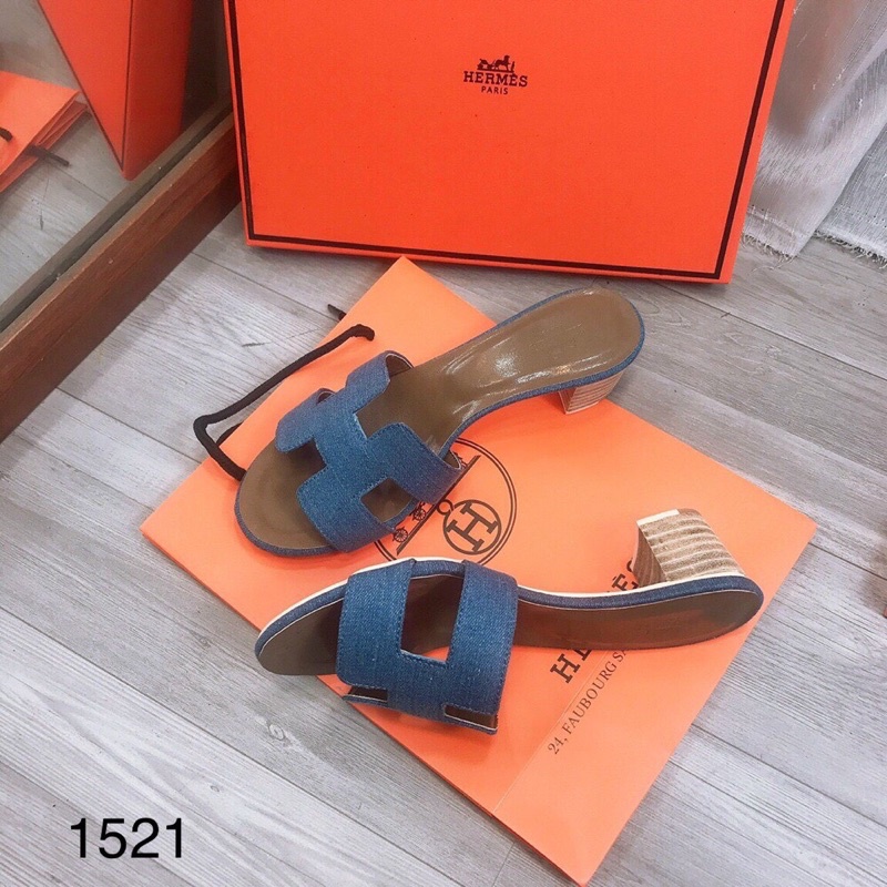 Guốc HM vải bò đế dập logo 5p