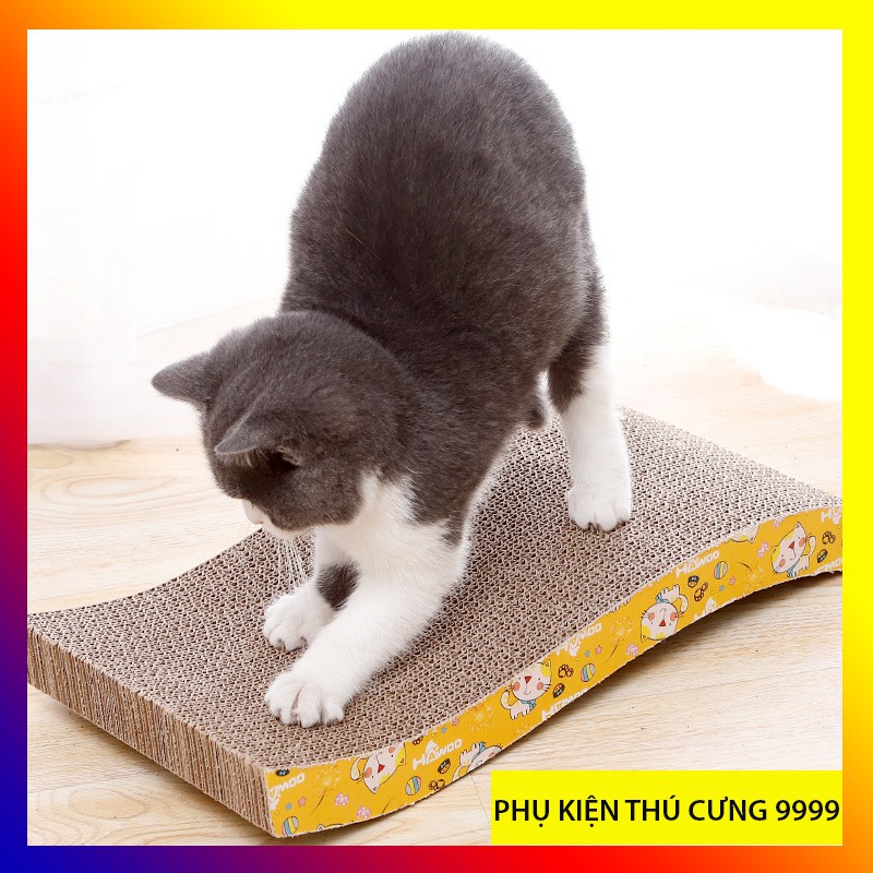 Bàn cào móng lượn sóng cho mèo - tặng kèm catnip