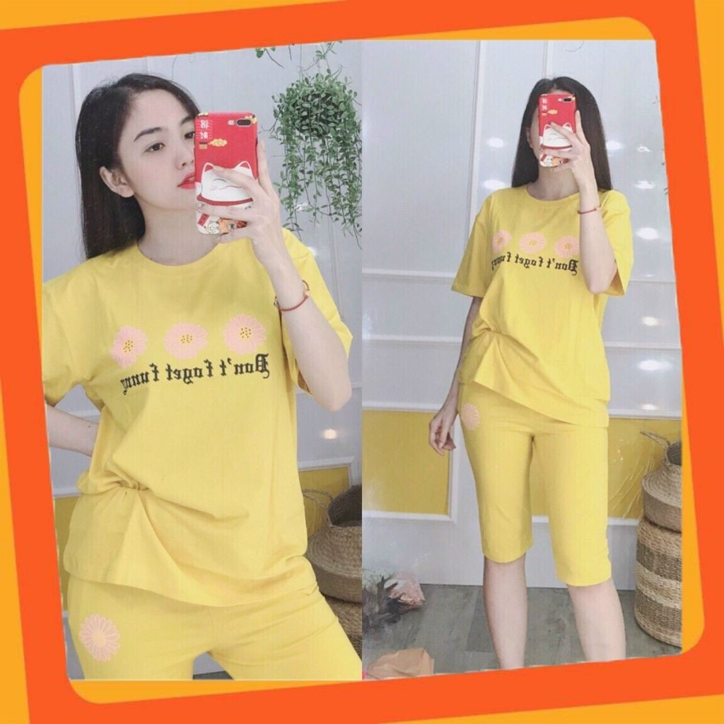 Bộ Thun 💘 FREE SHIP 💘 Bộ Thun Hè Cao Cấp Hoạ Tiết Bông Cúc 💘