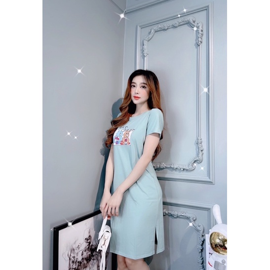 Đầm suông THUN THÁI in hoạt hình (bao chất đẹp) | BigBuy360 - bigbuy360.vn