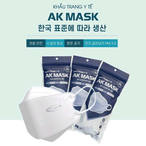 KHẨU TRANG AK MASK KF94  - 4D SIÊU CHỐNG BỤI MỊN PM 3.0, VI KHUẨN_HÀNG CHÍNH HÃNG