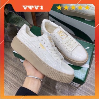puma đế nâu da bóng
