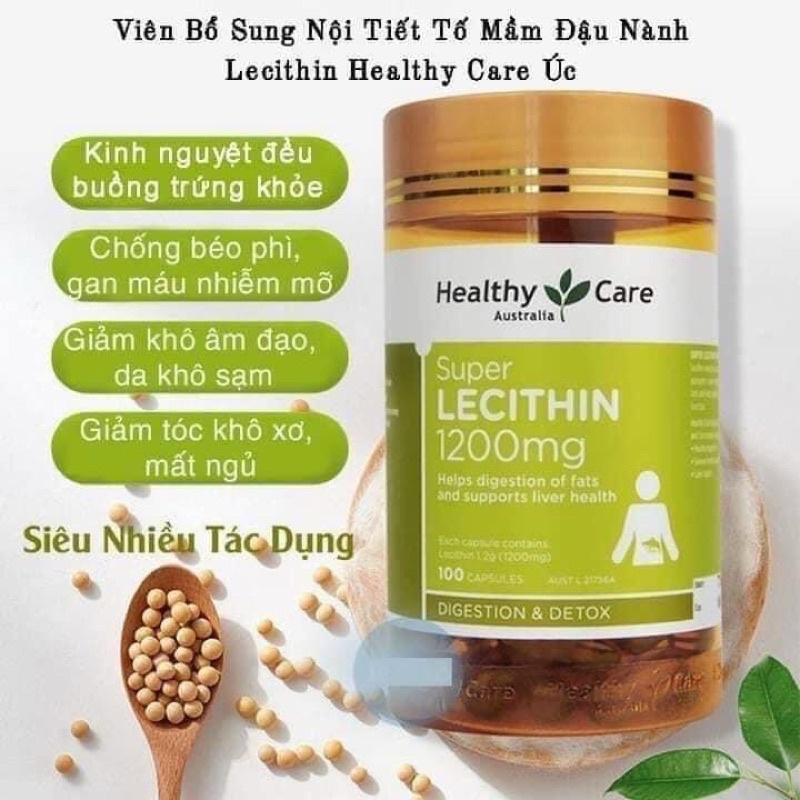 Mầm Đậu Nành Điều Hòa Nội Tiết Healthy Care Super Lecithin 100 Viên