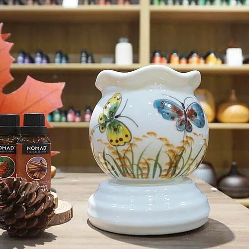 Đèn xông tinh dầu Hoa Văn Bát Tràng Oilmart