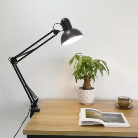 Đèn kẹp bàn chao 15.5cm Đen TẶNG bóng LED