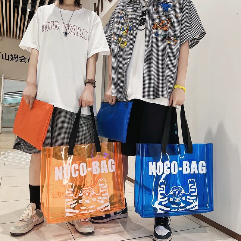 Túi Xách Đeo Vai Bằng PVC Trong Suốt Cỡ Lớn Chống Thấm Nước Thời Trang Mùa Hè Cho Nữ