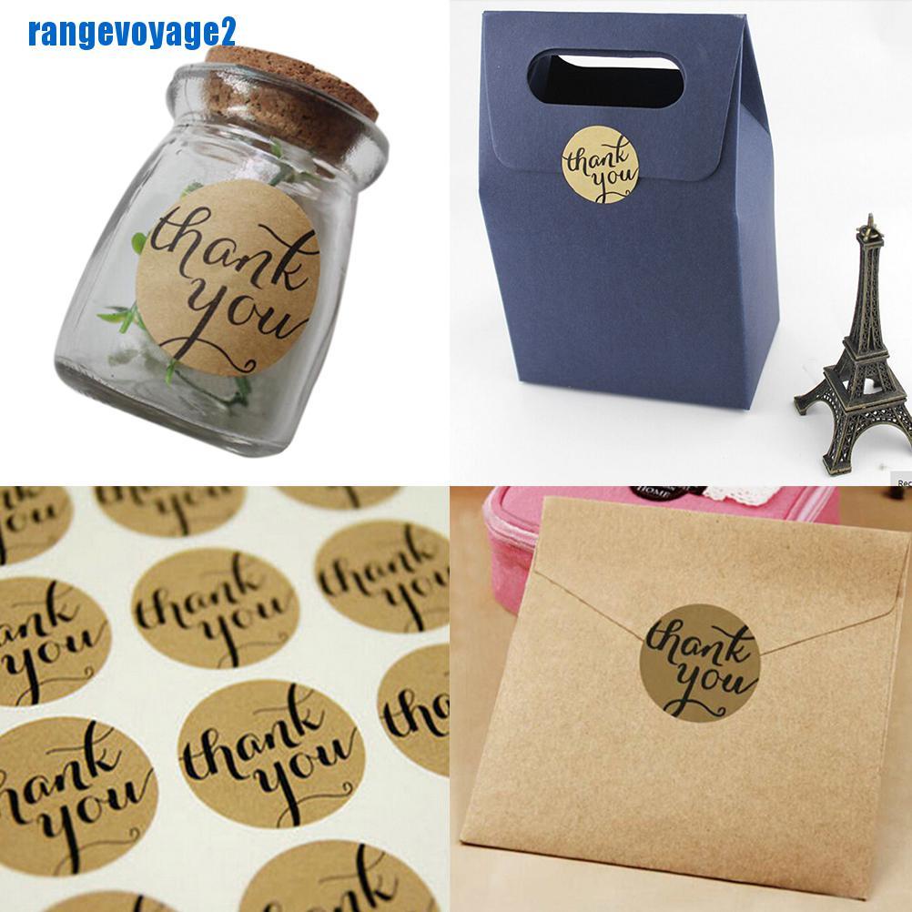 [range2] 12 Labels Thank You Craft Decoration Seal Packaging Seals Kraft Sticker Labels [vn]