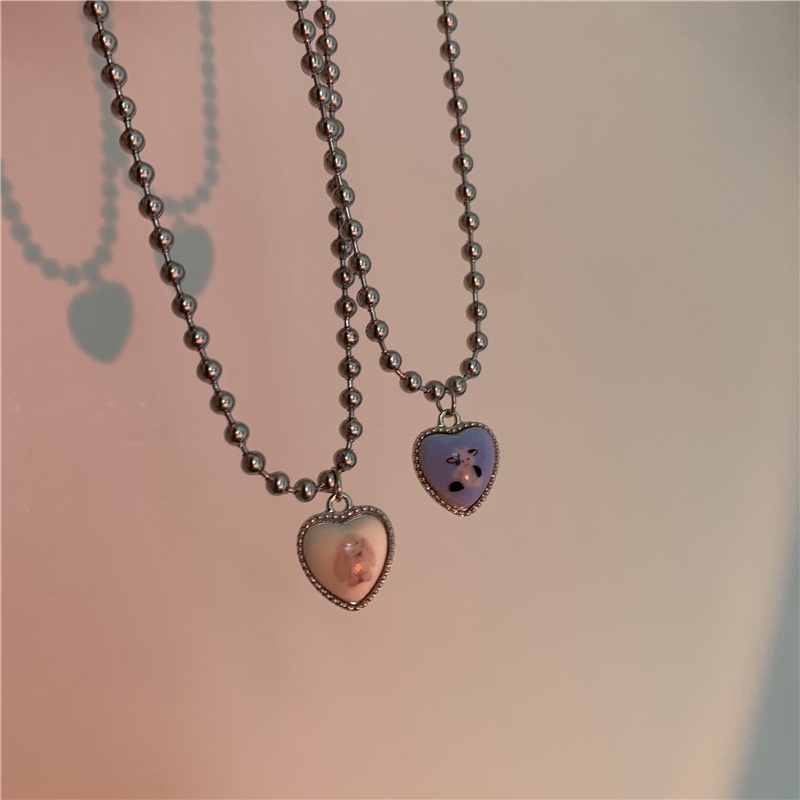 Vòng Cổ Chuỗi Hạt Mặt Tròn Hình Thỏ Phong Cách Hip Hop Hàn Quốc Độc Đáo 19A1233 Thời Trang