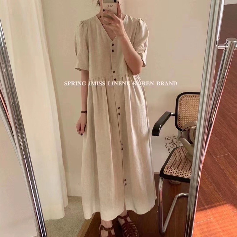 Váy thô hàn cổ V (2116) | BigBuy360 - bigbuy360.vn