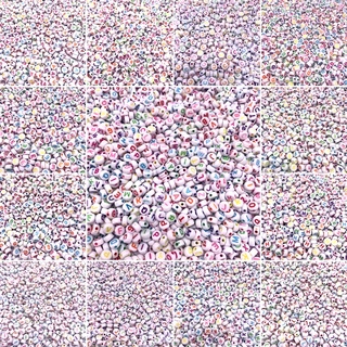 Set 100 Hạt Xâu Chuỗi Tròn Dẹt 4*7mm 26 Chữ Cái Làm Trang Sức