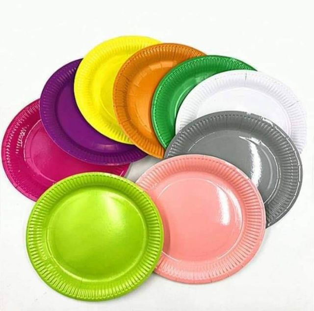 Dĩa giấy màu 10 cái
