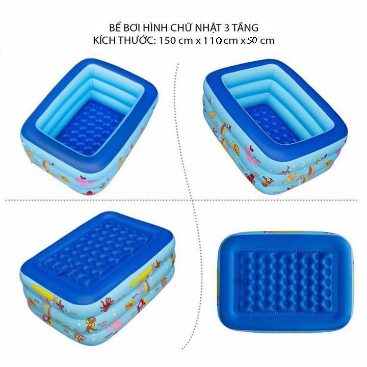 ✔️ Bể phao bơi,Bể bơi phao trong nhà, hình chữ nhật kích thước 150cm