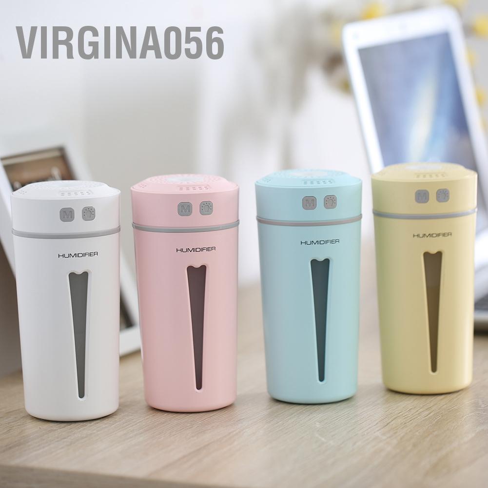 Hàng Hot DC 5V USB hình Cup Phòng nhà Văn phòng Máy làm ẩm không khí trên ô tô Bộ khuếch tán với đèn LED đầy màu sắc ban đêm Hàng giao ngayVirgina056
