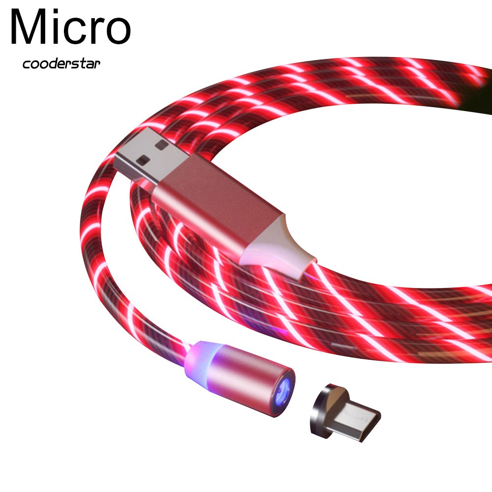 Cáp Sạc Nhanh Có Đèn Led Cổng Type-C Micro Usb Dành Cho Android