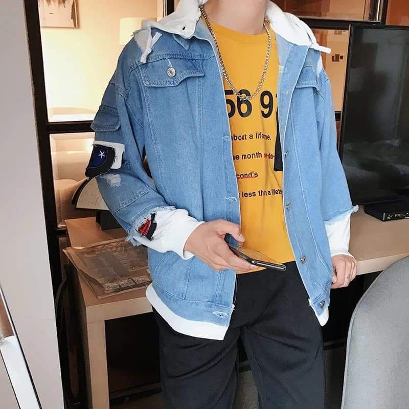 Áo Khoác Jeans Denim Jacket Nón UniSex
