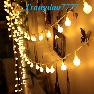 Đèn Led Xài Điện 220V Bóng Đèn Tròn Cherry Ball Vàng Ấm Trang Trí Tiệc Noel Cắm Trại Decor Đẹp Rẻ