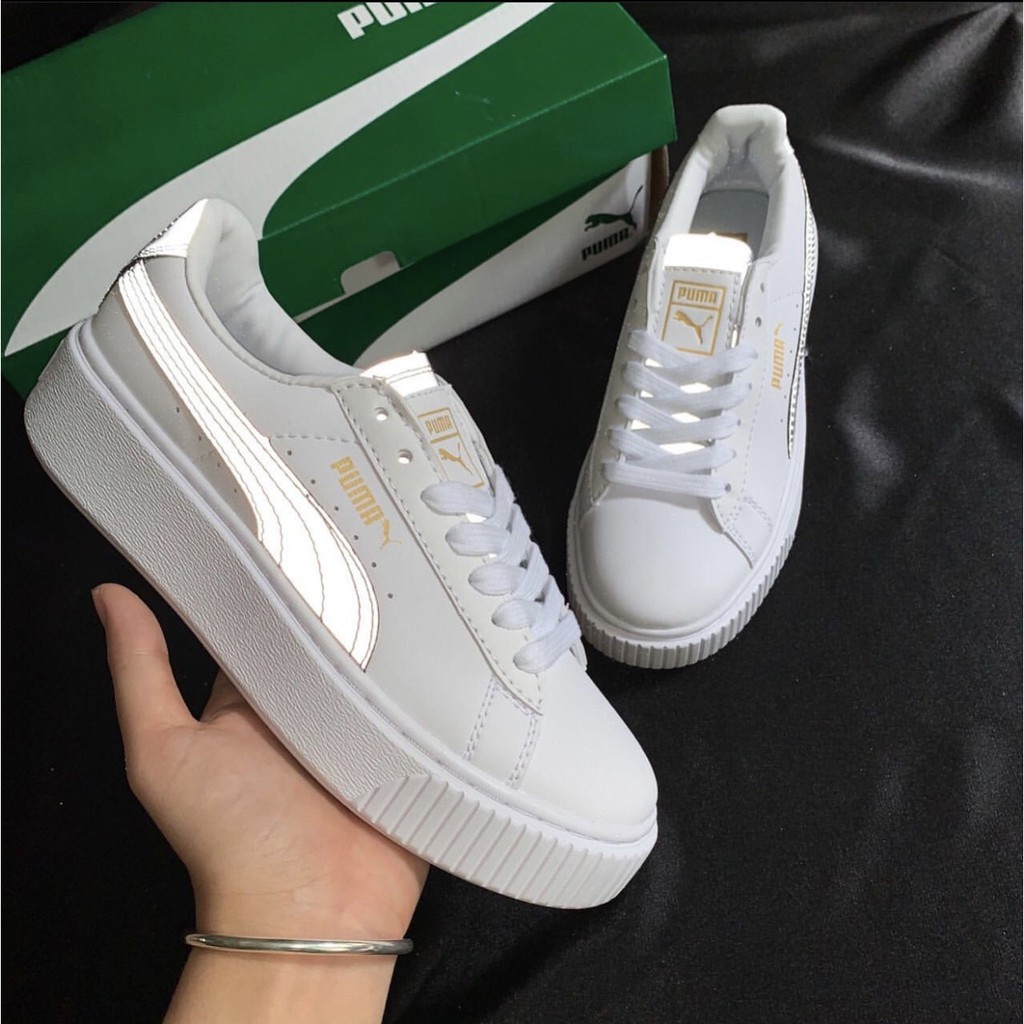 Giày thể thao nam nữ bts sneaker nữ phản quang sọc đen xả lẻ size