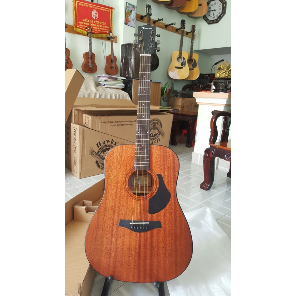 Đàn guitar acoustic Rosen G15 gỗ tặng bao da sịn + capo