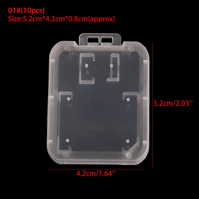 5PCS Plastic Transparent Standard SD SDHC Memory Card Case Holder Box Storage