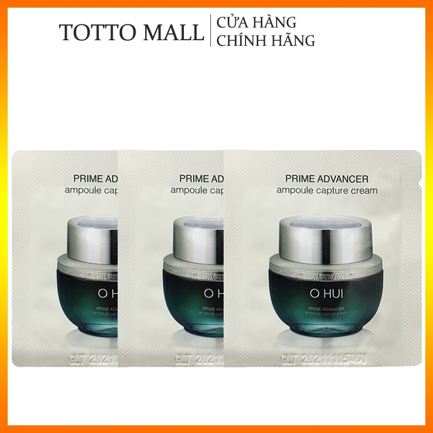 [Date 24 - 10 gói] Kem dưỡng trẻ hóa da Ohui Prime Advancer Ampoule Capture Cream 1mlx10 - Kem Ohui Xanh