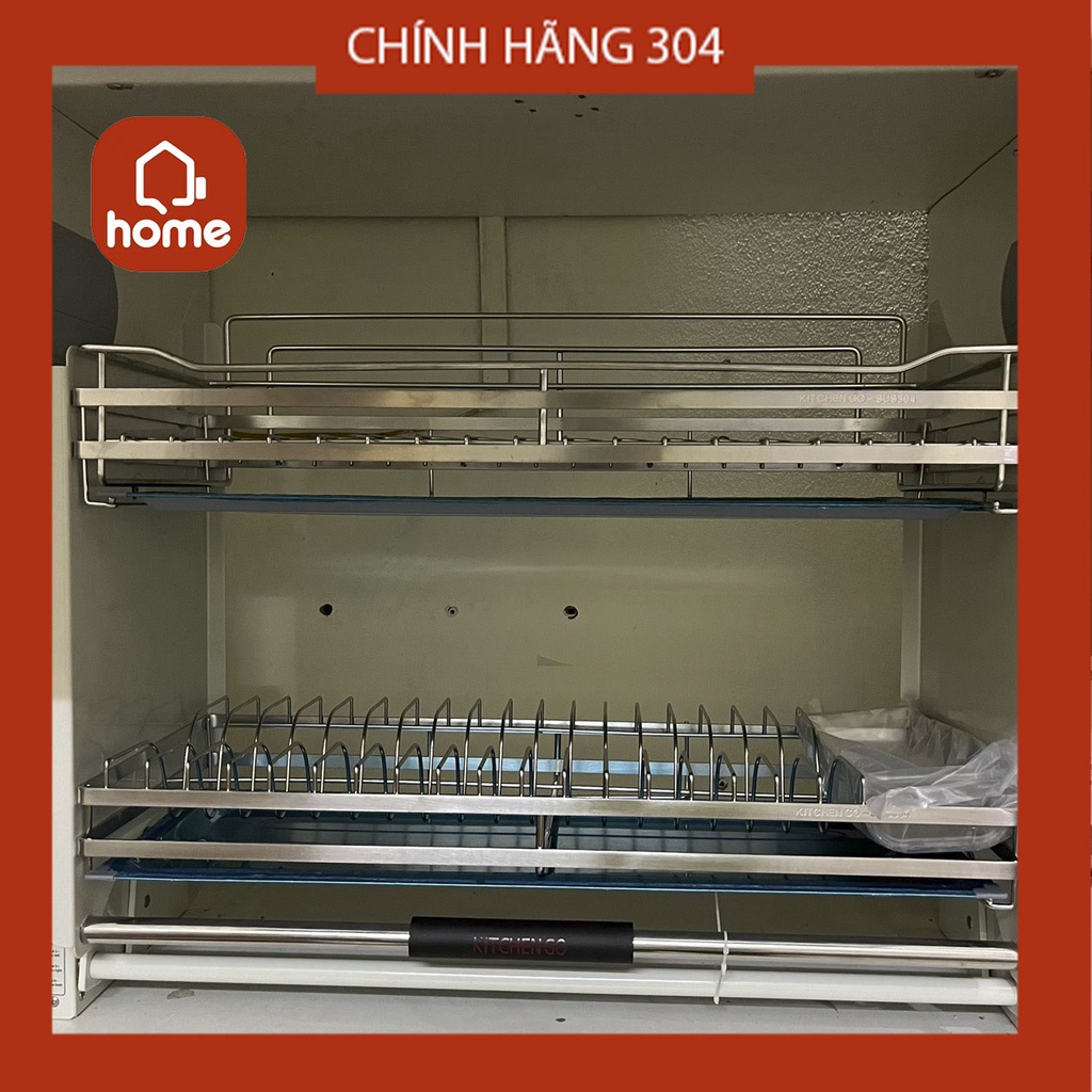 Giá Úp Bát Đĩa Nâng Hạ Inox 304 100% - Bảo Hành dài hạn, Hỗ Trợ Lắp Đặt