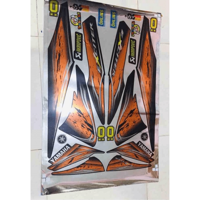 Tem rời ex2006 màu cam chất liệu Crom -- SHIN DECAL 2