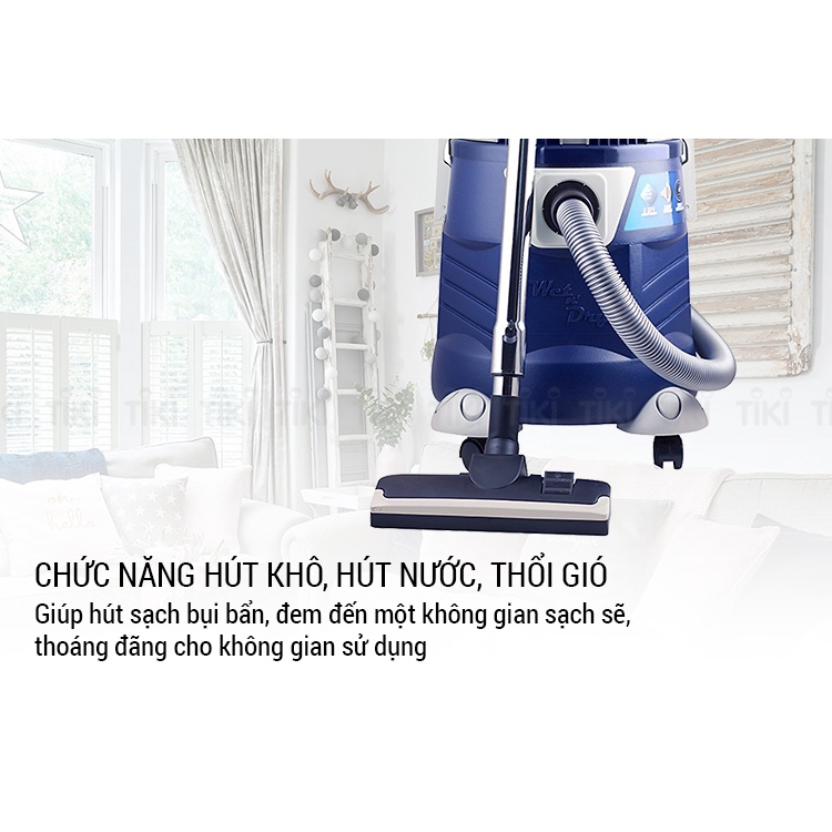 Máy hút bụi công nghiệp Tiross TS9301, Máy hút bụi gia đình đa năng, dung tích chứa 32 lít, thương hiệu từ Ba Lan