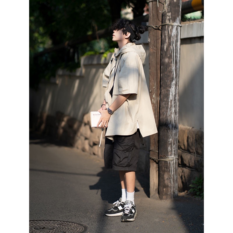 Áo Khoác Chống Nắng Dáng Rộng Có Mũ Trùm Phối Khóa Cài Kiểu retro Nhật Bản Thời Trang Mùa Hè